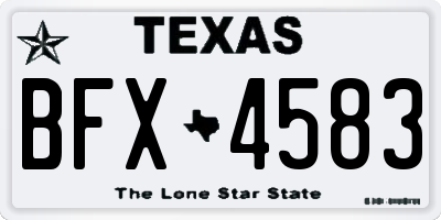 TX license plate BFX4583