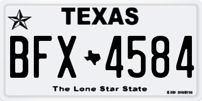 TX license plate BFX4584