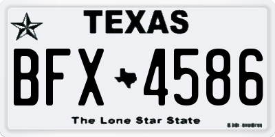 TX license plate BFX4586