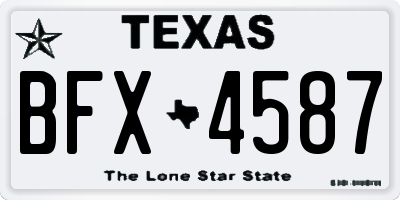 TX license plate BFX4587