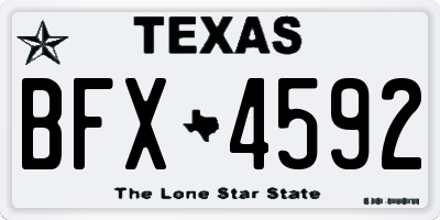 TX license plate BFX4592
