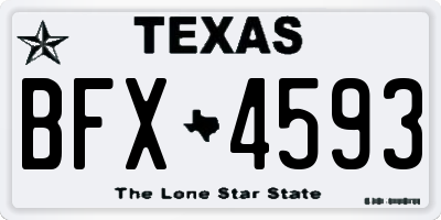 TX license plate BFX4593