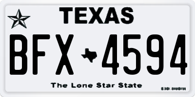 TX license plate BFX4594