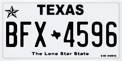 TX license plate BFX4596