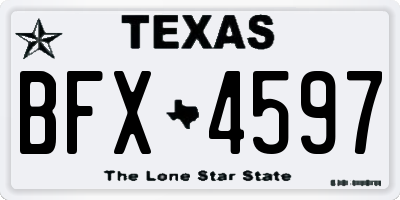 TX license plate BFX4597
