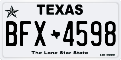 TX license plate BFX4598