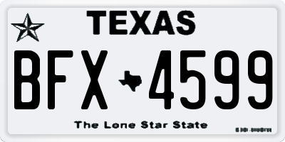 TX license plate BFX4599