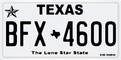 TX license plate BFX4600