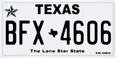 TX license plate BFX4606