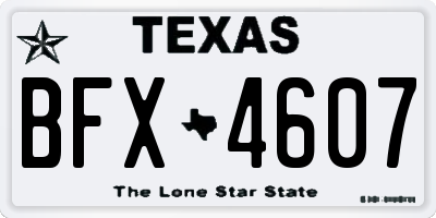 TX license plate BFX4607