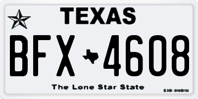 TX license plate BFX4608