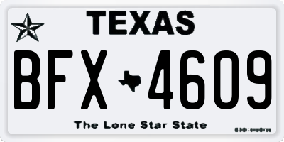 TX license plate BFX4609