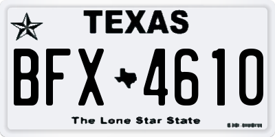 TX license plate BFX4610