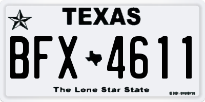TX license plate BFX4611