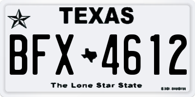 TX license plate BFX4612