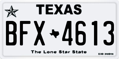 TX license plate BFX4613