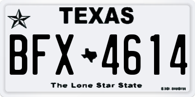 TX license plate BFX4614