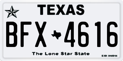 TX license plate BFX4616