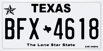 TX license plate BFX4618