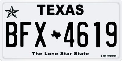 TX license plate BFX4619