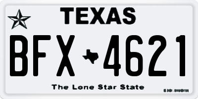 TX license plate BFX4621