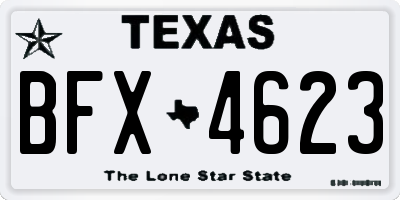 TX license plate BFX4623