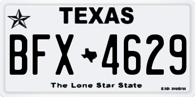 TX license plate BFX4629
