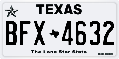 TX license plate BFX4632