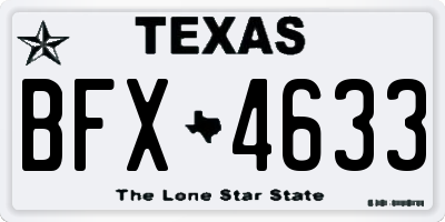TX license plate BFX4633