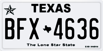 TX license plate BFX4636