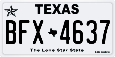 TX license plate BFX4637