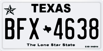 TX license plate BFX4638