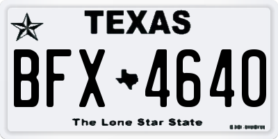TX license plate BFX4640
