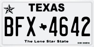 TX license plate BFX4642