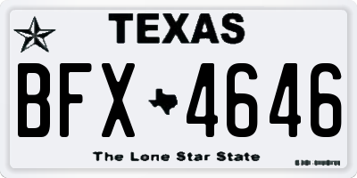 TX license plate BFX4646