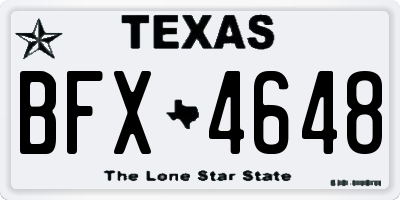 TX license plate BFX4648