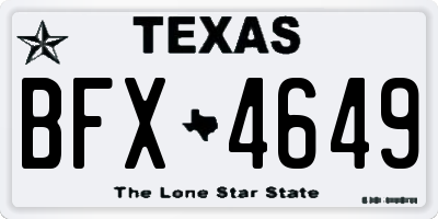 TX license plate BFX4649