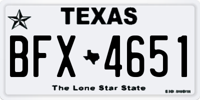 TX license plate BFX4651