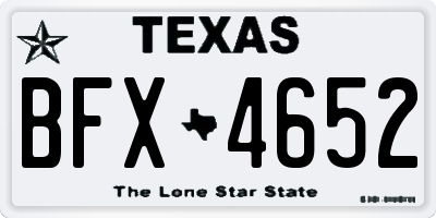 TX license plate BFX4652
