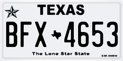 TX license plate BFX4653
