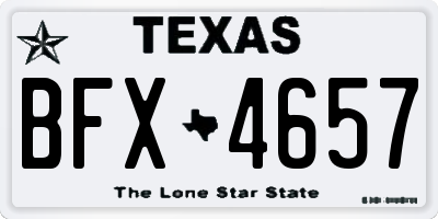 TX license plate BFX4657