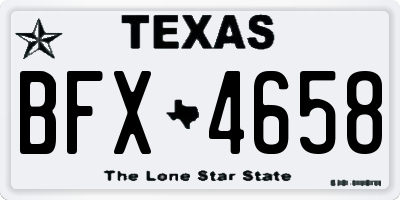 TX license plate BFX4658