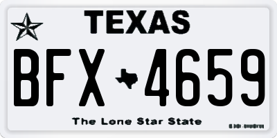 TX license plate BFX4659