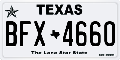 TX license plate BFX4660