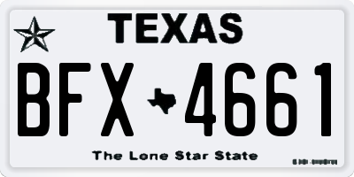 TX license plate BFX4661