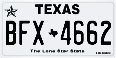 TX license plate BFX4662