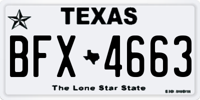 TX license plate BFX4663