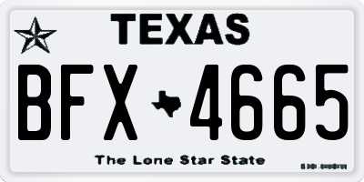 TX license plate BFX4665