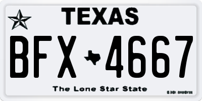 TX license plate BFX4667