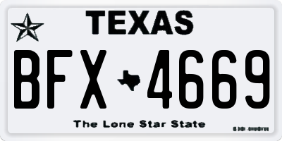 TX license plate BFX4669